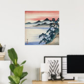 Serene Seascape Sunset  Waterverf Schilderen Poster (Thuiskantoor)