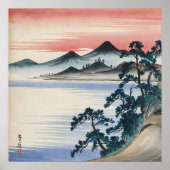 Serene Seascape Sunset  Waterverf Schilderen Poster (Voorkant)