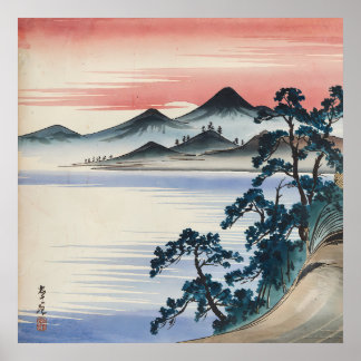 Serene Seascape Sunset  Waterverf Schilderen Poster