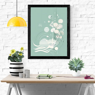 Serene sereniteit - Abstracte bloemen Poster