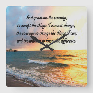 SERENE SERENITY PRAYER SUNRISE FOTO-ONTWERP VIERKANTE KLOK