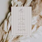 Serene Shell Monogram Coastal Stripes Wedding Save The Date