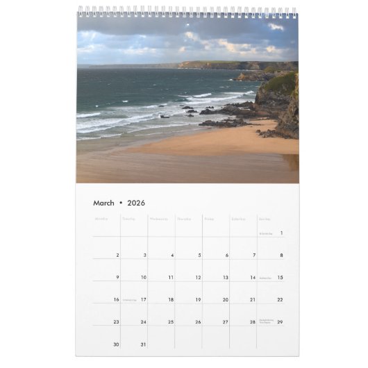 Serene Shores 2025 Kalender medium van één pagina (Mar 2026)