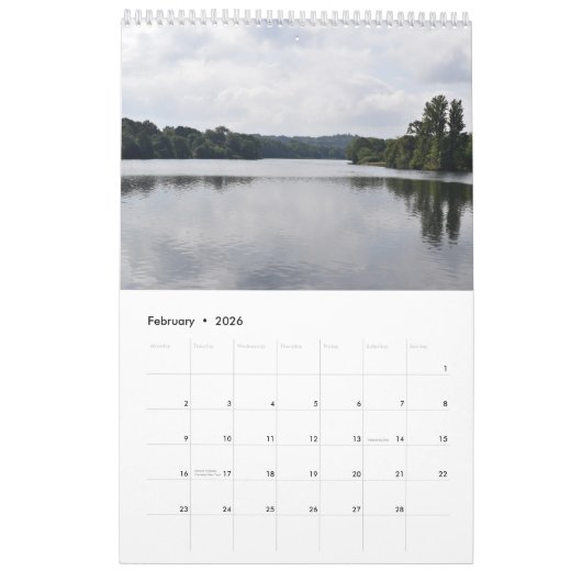 Serene Shores 2025 Kalender medium van één pagina (Feb 2026)