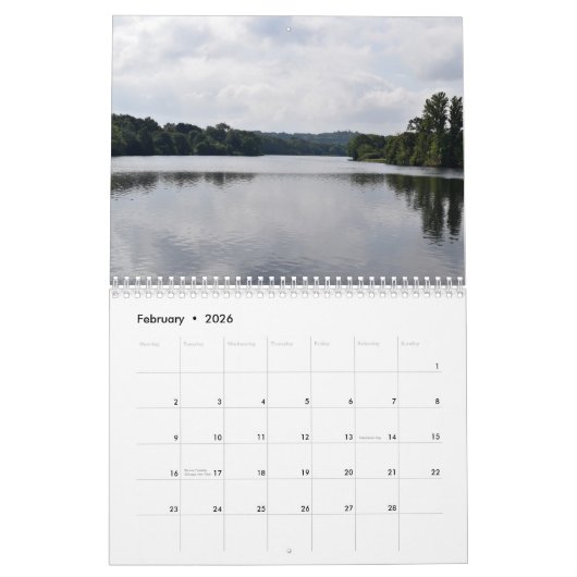 Serene Shores 2025 Kalender met twee pagina's (Feb 2026)