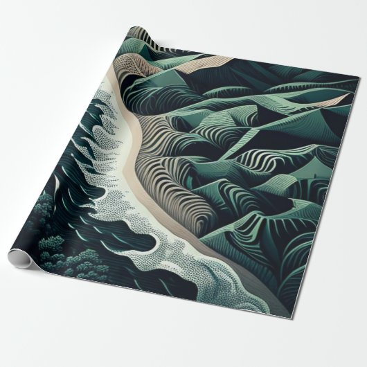 Serene Shores Cadeaupapier (Uitgerold)
