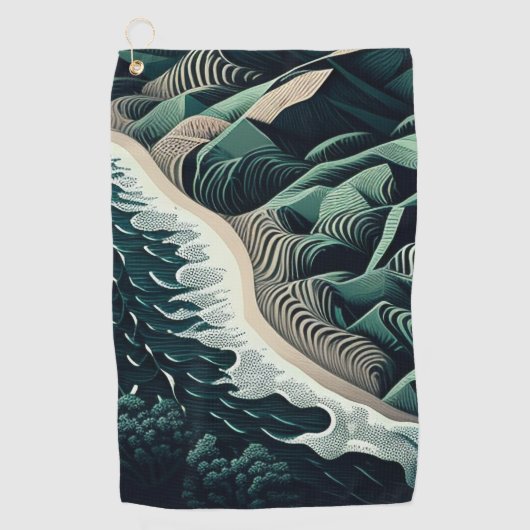 Serene Shores Golfhanddoek (Voorkant)