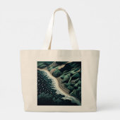 Serene Shores Grote Tote Bag (Achterkant)