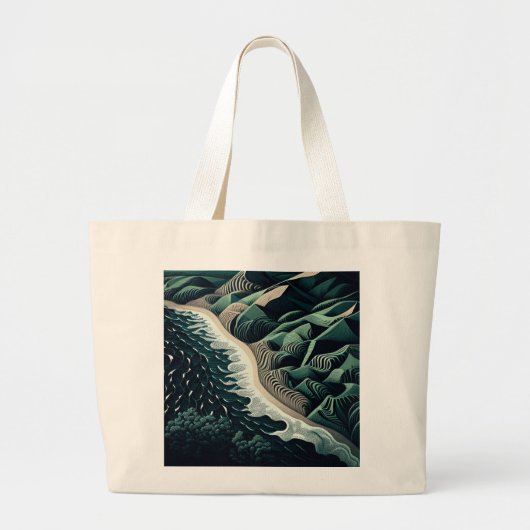 Serene Shores Grote Tote Bag (Voorkant)