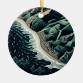 Serene Shores Keramisch Ornament (Voorkant)
