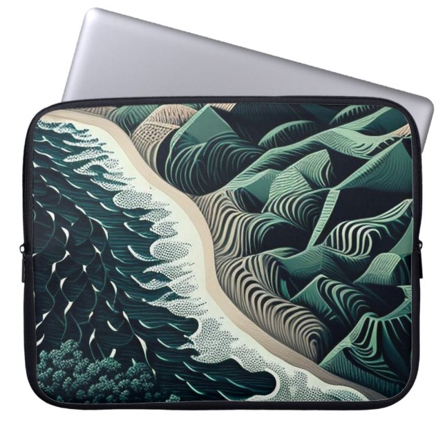 Serene Shores Laptop Sleeve (Voorkant)