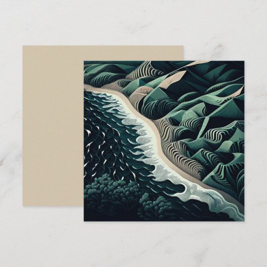 Serene Shores Notitiekaartje (Voorkant / Achterkant)