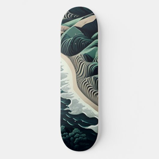 Serene Shores Persoonlijk Skateboard (Voorkant)