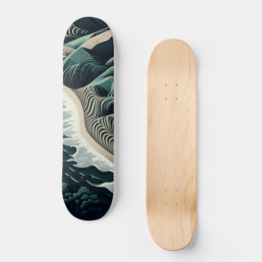 Serene Shores Persoonlijk Skateboard (Voorkant)