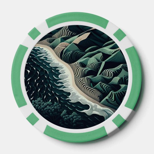 Serene Shores Poker Chips (Achterkant)
