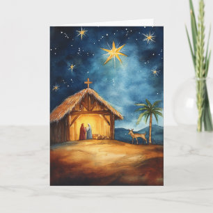 Serene Silent Night Waterverf Kaart