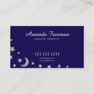 Serene Silver Celestial Massage Therapist Visitekaartje