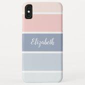 Serene Skies Stofblauw Blush Strepen Persoonlijk Case-Mate iPhone Case (Achterkant)