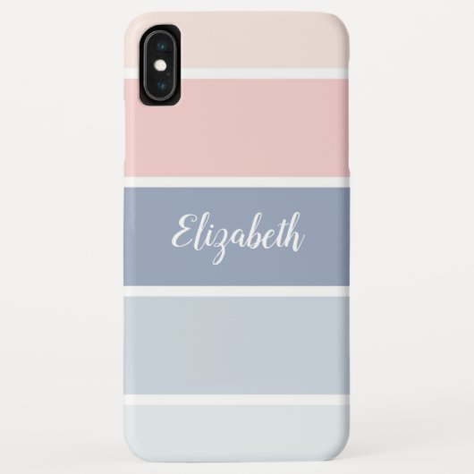 Serene Skies Stofblauw Blush Strepen Persoonlijk Case-Mate iPhone Case (Achterkant)
