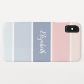 Serene Skies Stofblauw Blush Strepen Persoonlijk Case-Mate iPhone Case (Achterkant (horizontaal))