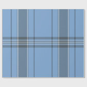 Serene Sky Blue and Slate Winter Tartan Plaid Cadeaupapier (Vlak)
