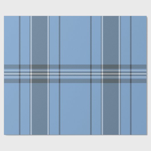 Serene Sky Blue and Slate Winter Tartan Plaid Cadeaupapier (Vlak)