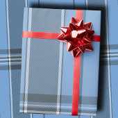 Serene Sky Blue and Slate Winter Tartan Plaid Cadeaupapier