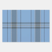 Serene Sky Blue and Slate Winter Tartan Plaid Inpakpapier Vel (Voorkant)