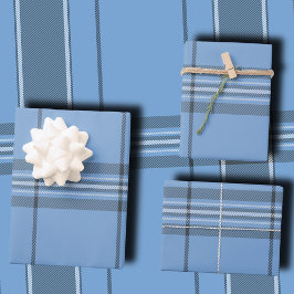 Serene Sky Blue and Slate Winter Tartan Plaid Inpakpapier Vel