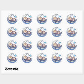 Serene Slang in de Maan Ronde Sticker (Vel)