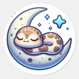 Serene Slang in de Maan Ronde Sticker