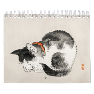 Serene Sluimer: Slaande Kat door Kōno Bairei Kalender