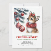 Serene snowy forest Christmas kids invitation  Kaart (Voorkant)