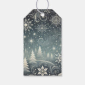 Serene Snowy Forest Gift Labels Cadeaulabel (Voorkant)