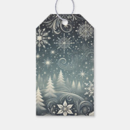 Serene Snowy Forest Gift Labels Cadeaulabel