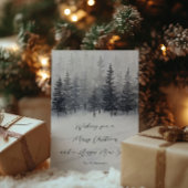 Serene Snowy Forest Persoonlijke naam Kerstmis Feestdagenkaart