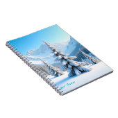 Serene Snowy Mountain Landscape & Winter Pine Tree Notitieboek (Rechterzijde)