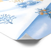 Serene Snowy Village met vloeiende stroom Poster (Hoek)