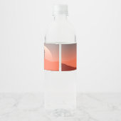 Serene Solace Sunset Church Water Label Waterfles Etiket (Achterkant)