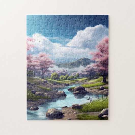 Serene Spring Mountain Legpuzzel (Verticaal)