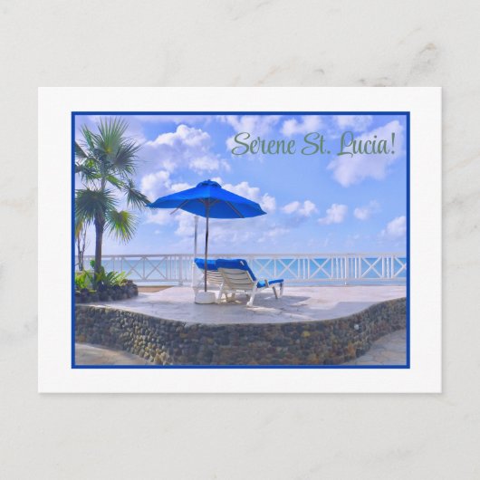 SERENE ST. LUCIA/CHAISE DOOR HET ZEE BRIEFKAART (Voorkant)