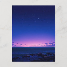 Serene Starry Night Sea Horizon Briefkaart