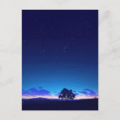 Serene Starry Night Tree Silhouette Briefkaart (Voorkant)