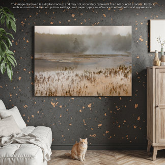 Serene Steam: een vredige Yellowstone-scène Canvas Afdruk