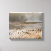 Serene Steam: een vredige Yellowstone-scène Canvas Afdruk (Voorkant)