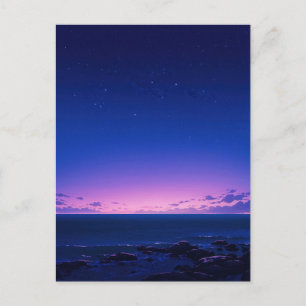 Serene Sterrennacht Zee Horizon Briefkaart
