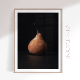 Serene stilleven Eenvoud van een Pear Wall Art Poster
