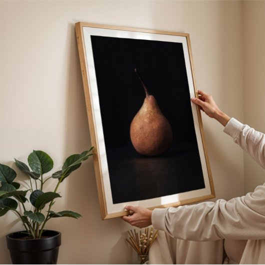 Serene stilleven Eenvoud van een Pear Wall Art Poster