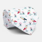 Serene Stork Sanctuary - Elegante vijverscène Stropdas (Opgerold)