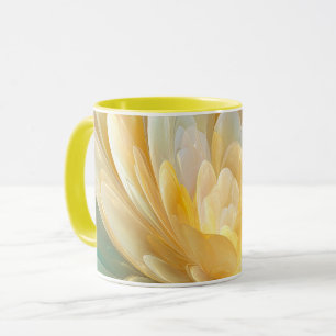 Serene Straling van Gouden en Aqua Bloemblaadjesla Mok